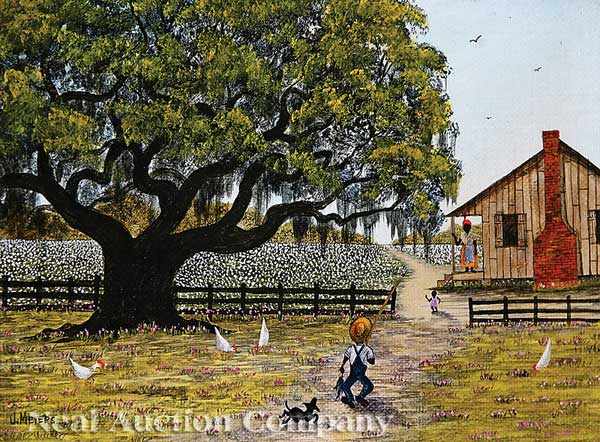 Appraisal: Jack Meyers American New Orleans - Catfish and Cotton acrylic