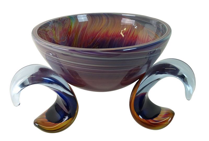 Appraisal: Dino Rosin b Ikebana Calcedonia Glass Bowl Dino Rosin b