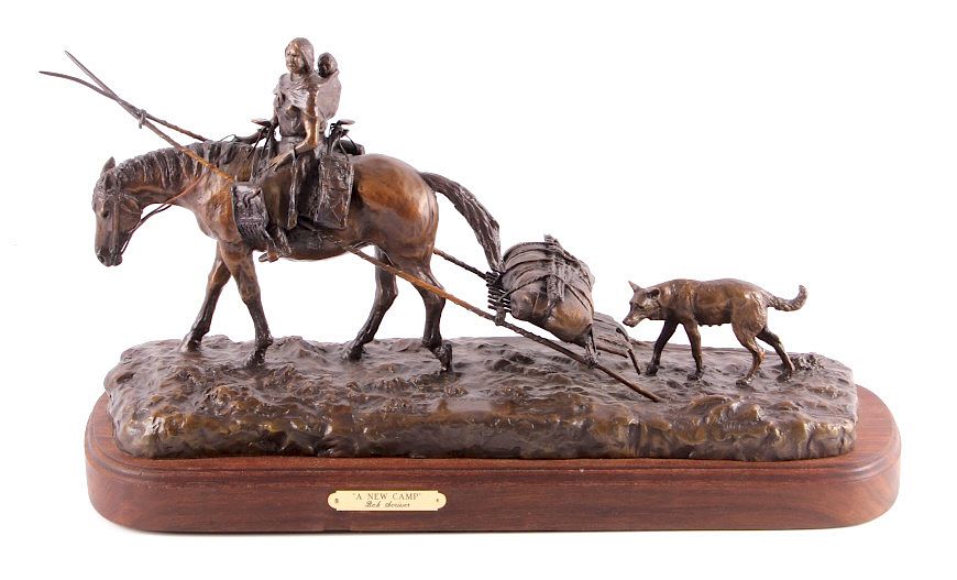 Appraisal: Bob Scriver New Camp Original Bronze Sculpture This is an