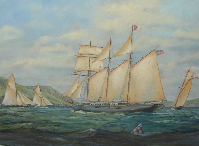 Appraisal: Dennis Johnson Nautical scene pastel x sight SLR D E