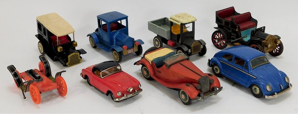 Appraisal: PC Japanese Tin Litho Toy Car Grouping Japan Early th