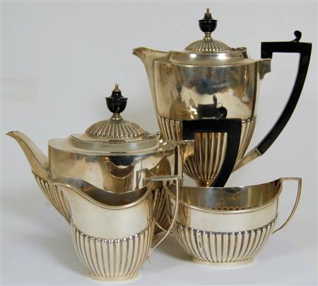 Appraisal: A matched four piece tea and coffee service Sheffield and