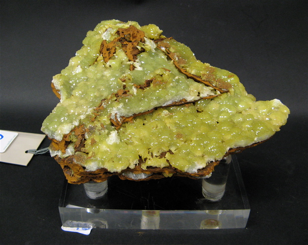 Appraisal: A RARE COLLECTOR'S SPECIMEN OF ADAMITE CRYSTALS caught in its