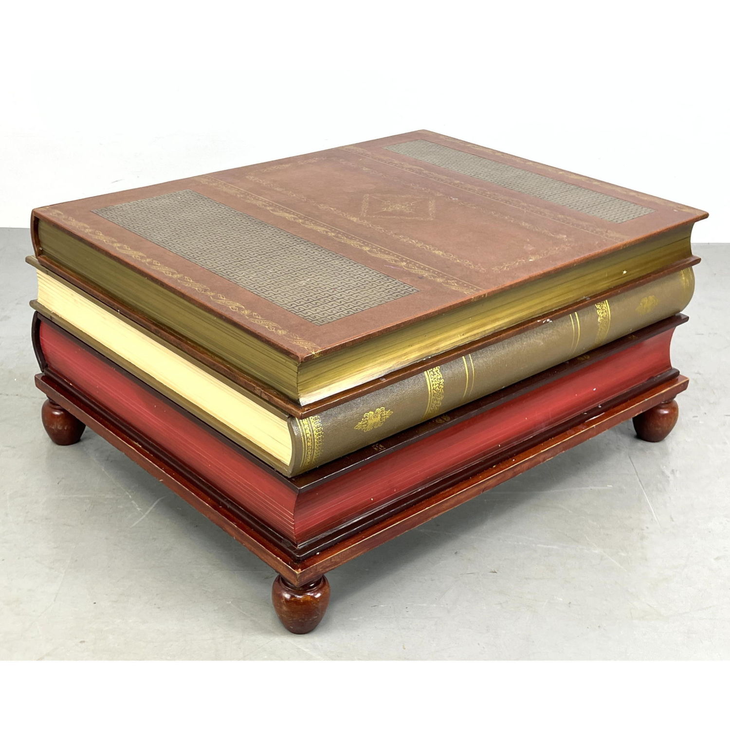 Appraisal: MAITLAND SMITH Decorator Oversized Book Coffee Table Hidden drawer Dimensions