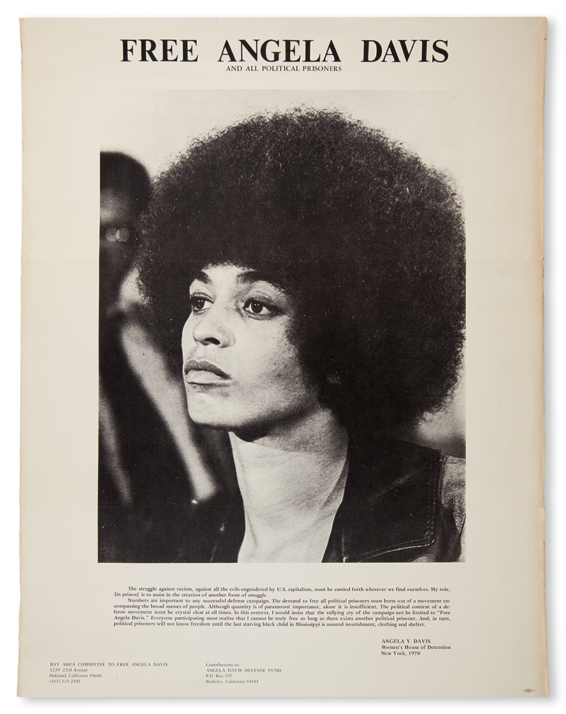 Appraisal: BLACK PANTHERS DAVIS ANGELA Free Angela Davis Large photographic portrait