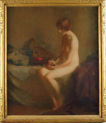 Appraisal: WILL ROWLAND DAVIS American - NUDE WITH FRUIT Large oil