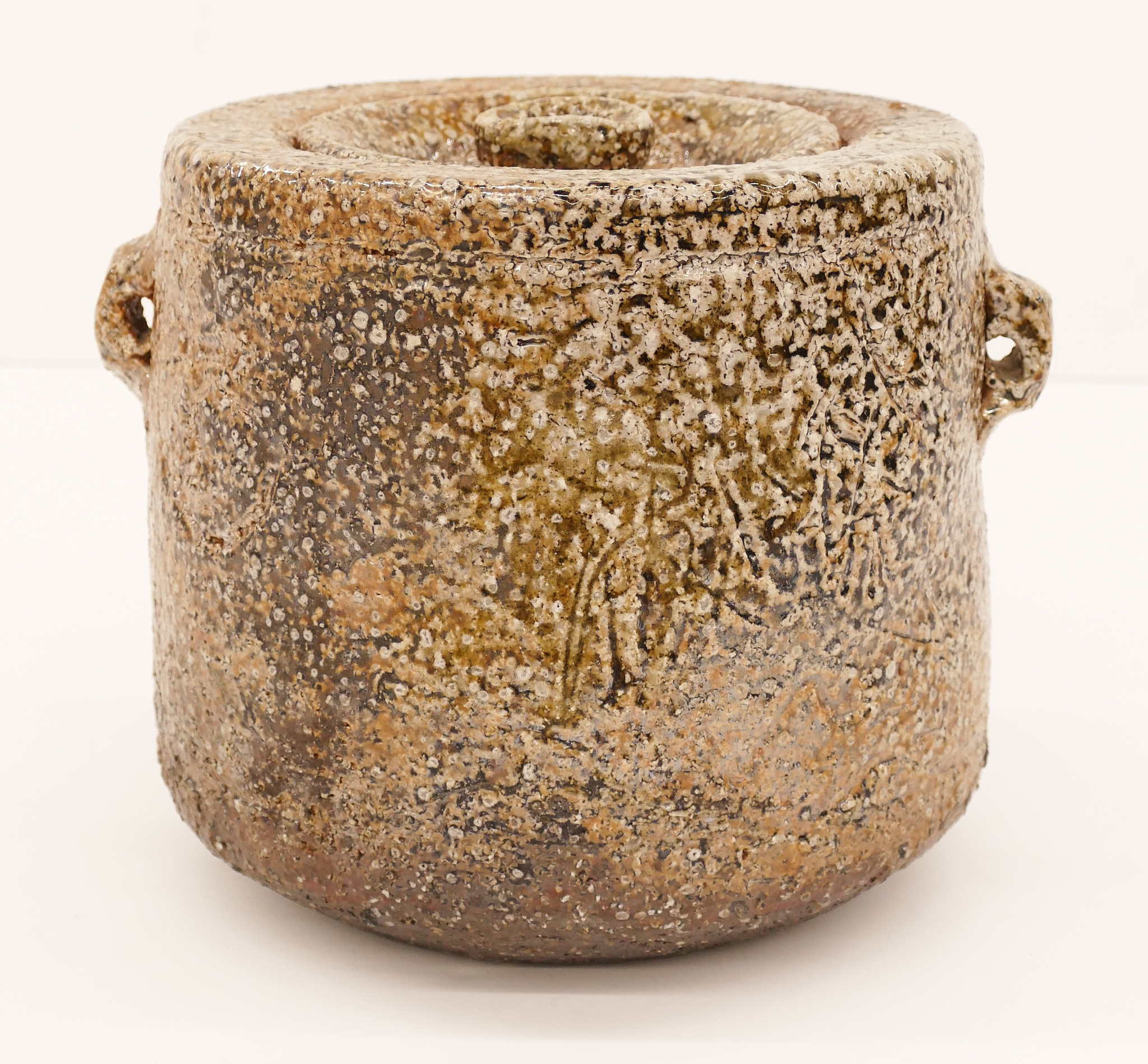 Appraisal: John Takehara - American ''Mizusashi Jar'' Salt Glazed Stoneware ''x