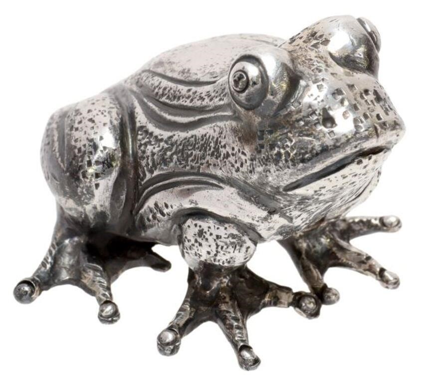 Appraisal: Italian sterling silver figure on a frog Buccellati th c