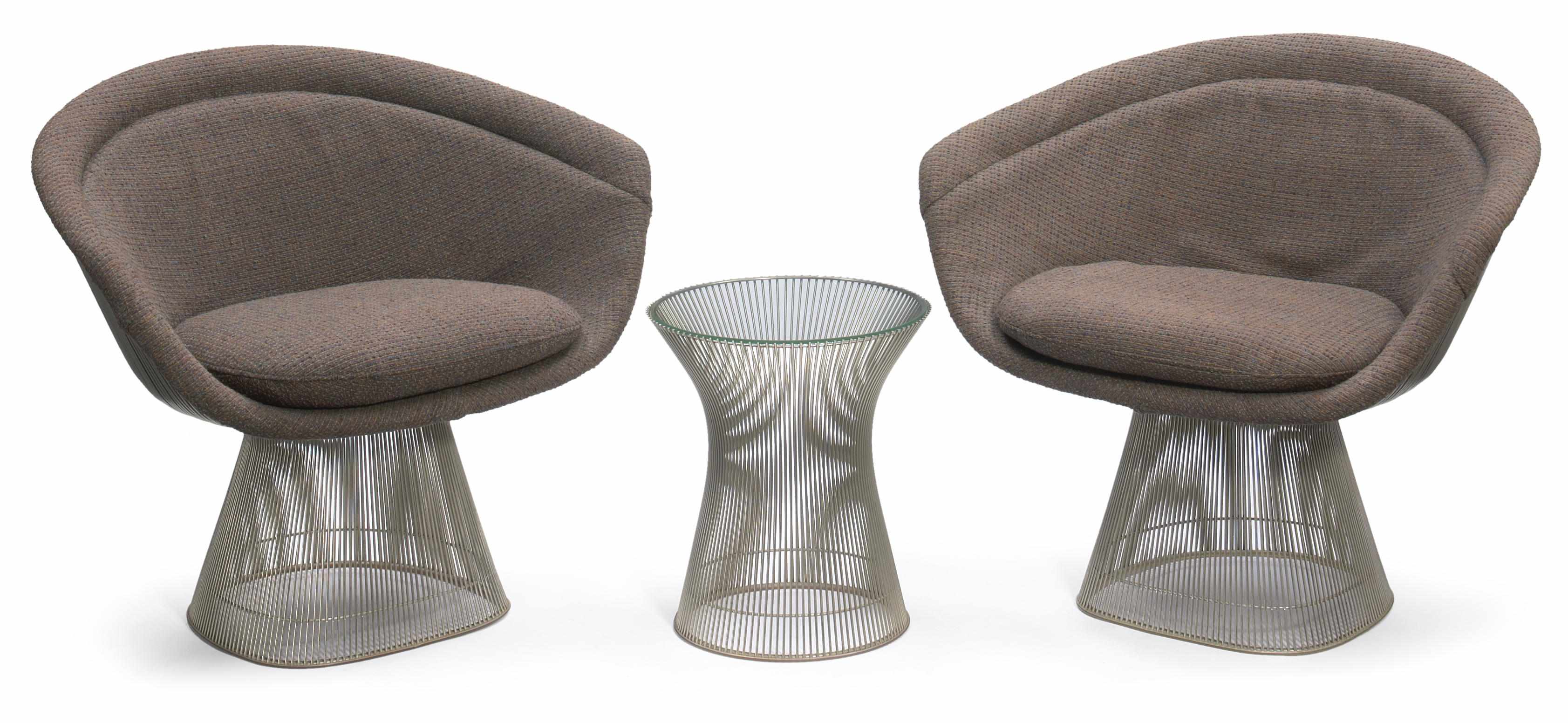 Appraisal: A pair of Warren Platner for Knoll chrome plated steel