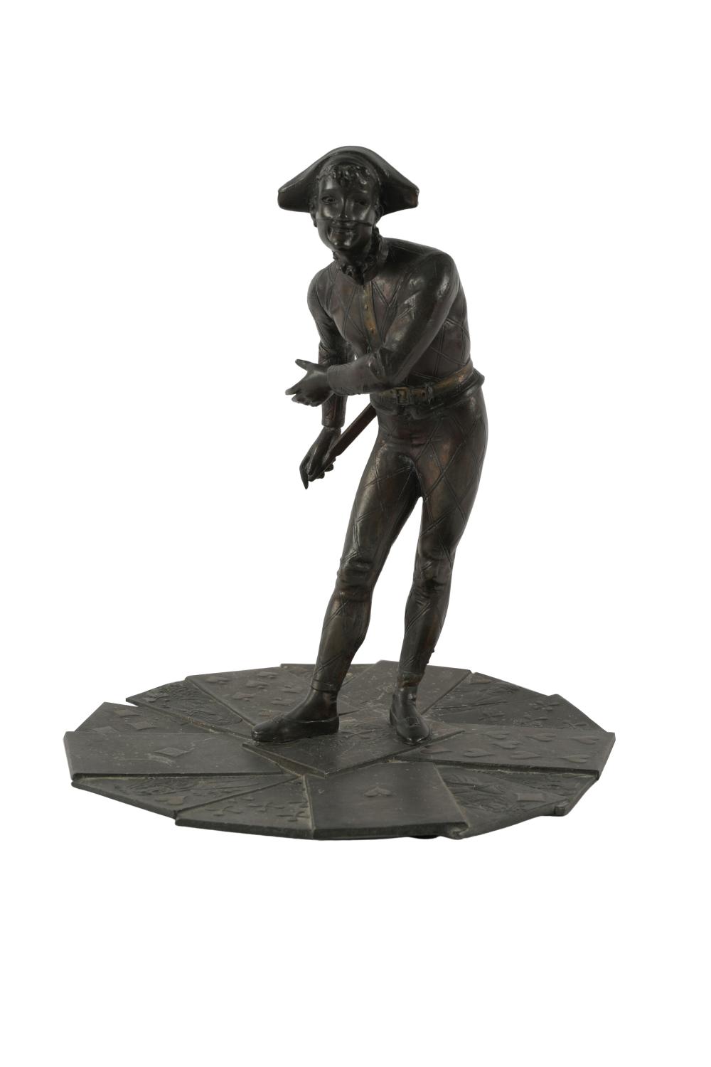 Appraisal: SPELTER FIGURE OF A HARLEQUINunsigned inches diameter inches high Condition