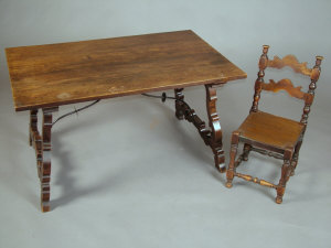 Appraisal: A Spanish th century style oak refectory table th century