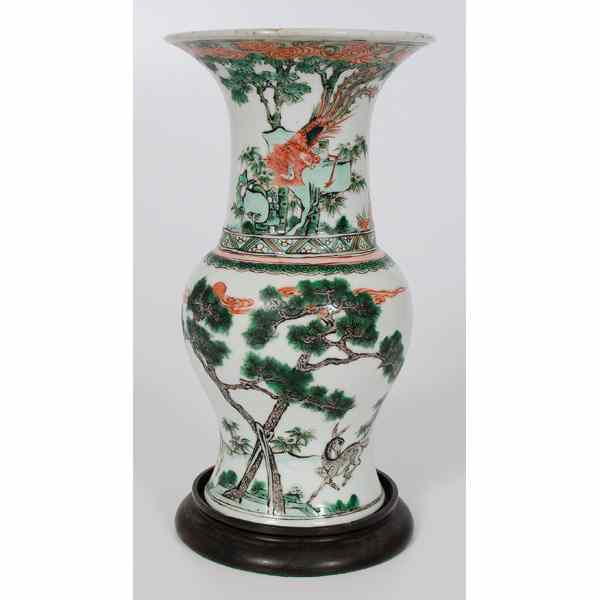 Appraisal: Chinese Baluster-Form Vase Chinese A baluster-form porcelain vase having a