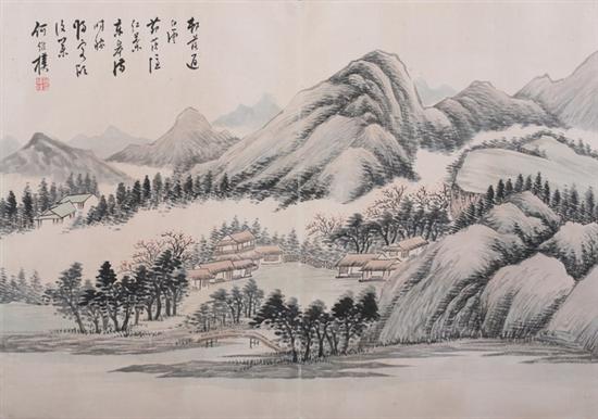 Appraisal: ATTRIBUTED TO HE WEIPU Chinese - LANDSCAPES Twelve ink and