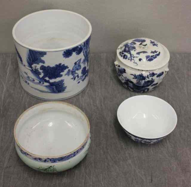 Appraisal: Lot of Asian Blue and White Porcelain Includes a large