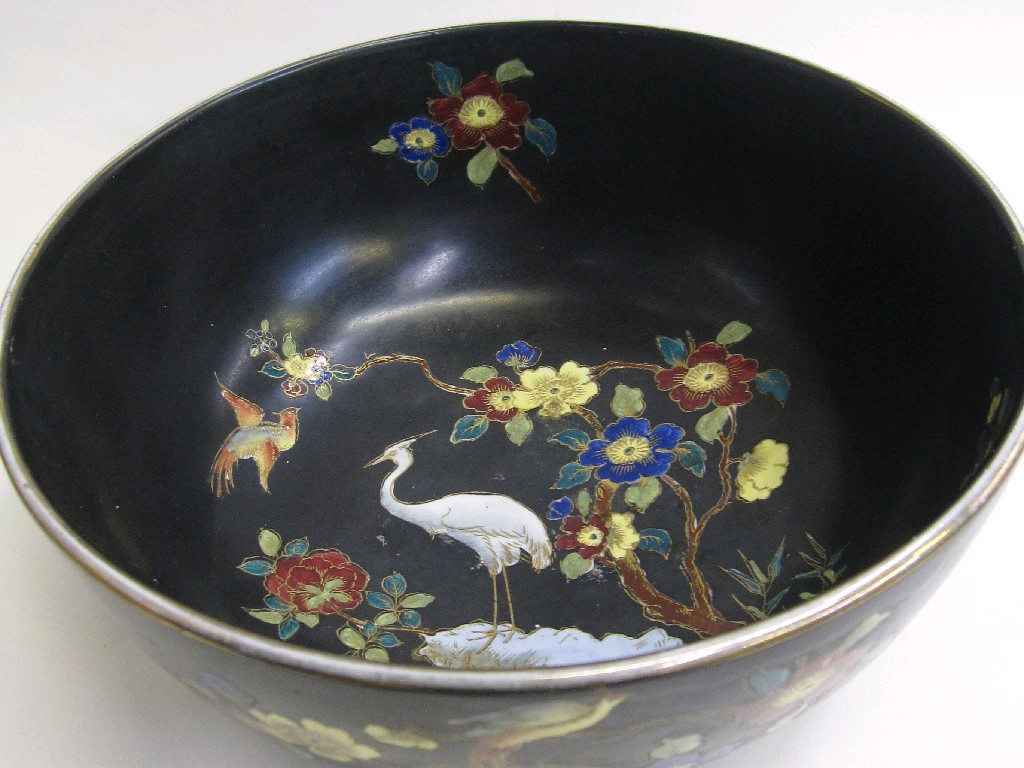 Appraisal: W R Carlton Ware cloisonne ware 'Stork' bowl