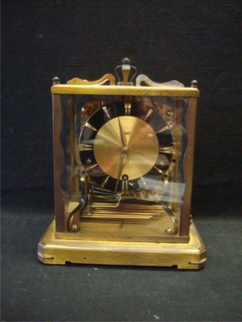 Appraisal: Brass and glass clock From a Brooklyn NY estate Dimensions