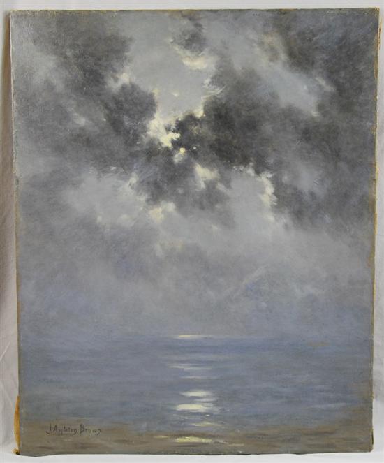 Appraisal: JOHN APPLETON BROWN American - MOONLIT SEA oil on canvas