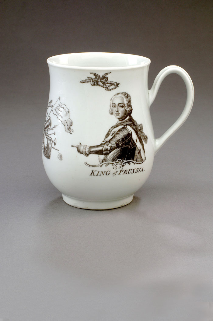 Appraisal: WORCESTER PORCELAIN BLACK TRANSFER- PRINTED 'KING OF PRUSSIA' MUG CIRCA