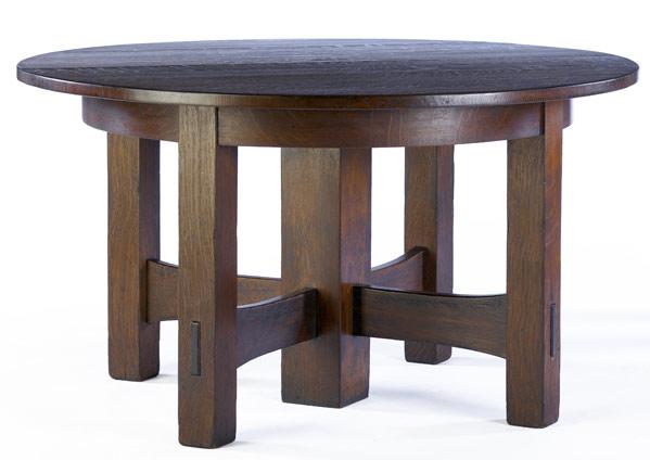 Appraisal: GUSTAV STICKLEY Five-leg dining table no with circular top and