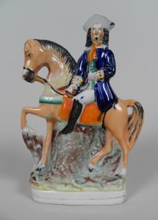 Appraisal: Staffordshire flatback figurine Staffordshire flatback figurine- Male on Horseback chip