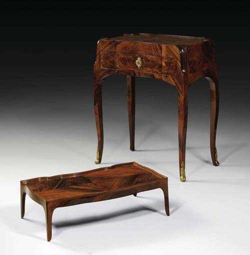 Appraisal: SIDE TABLE so-called table d'accouch e late Louis XV Paris