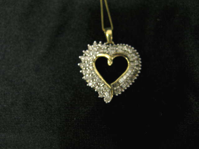 Appraisal: Diamond Heart Pendant carat of diamond in k yellow white