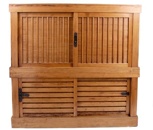 Appraisal: A Futon Tansu chest of cypress and kiri wood early