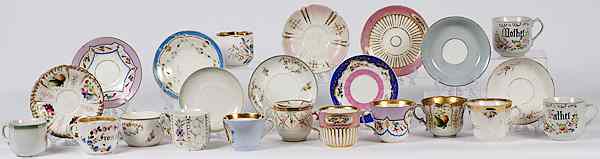 Appraisal: Assorted Porcelain Cups and Saucers Continental an assorted group of