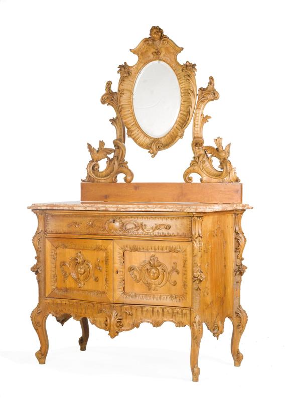 Appraisal: COIFFEUSE Napoleon III in Louis XV style probably Black Forest