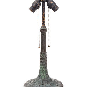 Appraisal: An American Patinated Metal Table Lamp th Century apparently unmarked