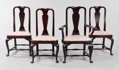 Appraisal: Set of Four Queen Anne Style Chairs American th century