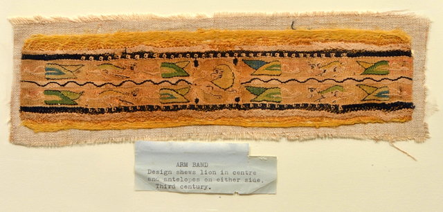 Appraisal: A GALLOON OR ARM BAND decorated with four antelope and