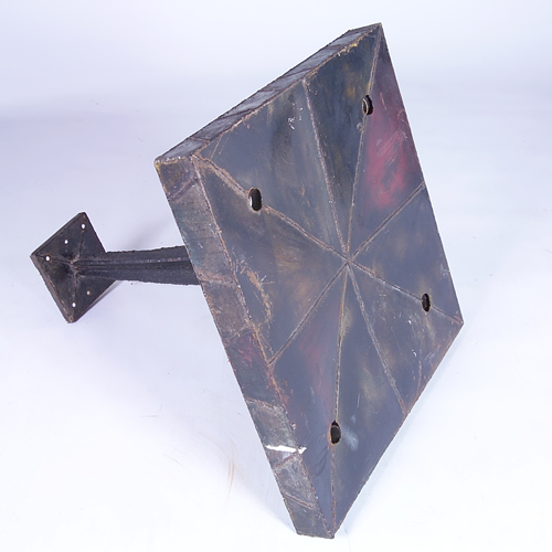 Appraisal: PAUL EVANS Sculpted steel hanging light fixture T-shaped with faceted