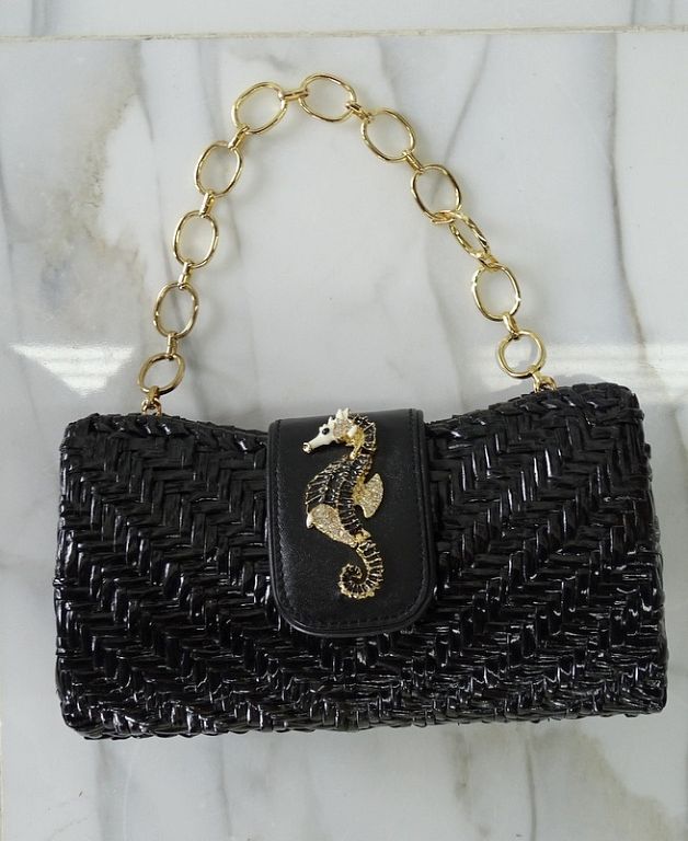 Appraisal: Rafe Sea Horse Clutch Handbag purse Rafe Sea Horse Clutch