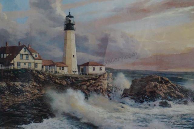 Appraisal: Beautiful lighthouse seascape by Markovich - x on paper -