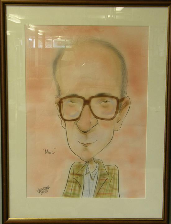 Appraisal: Original Mac cartoon 'Valentine ' male figure in glasses signed