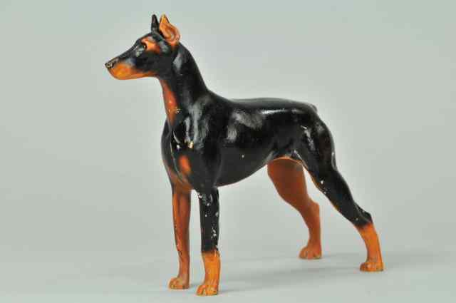 Appraisal: DOBERMAN PINSCHER DOORSTOP Hubley full figured cast iron canine with