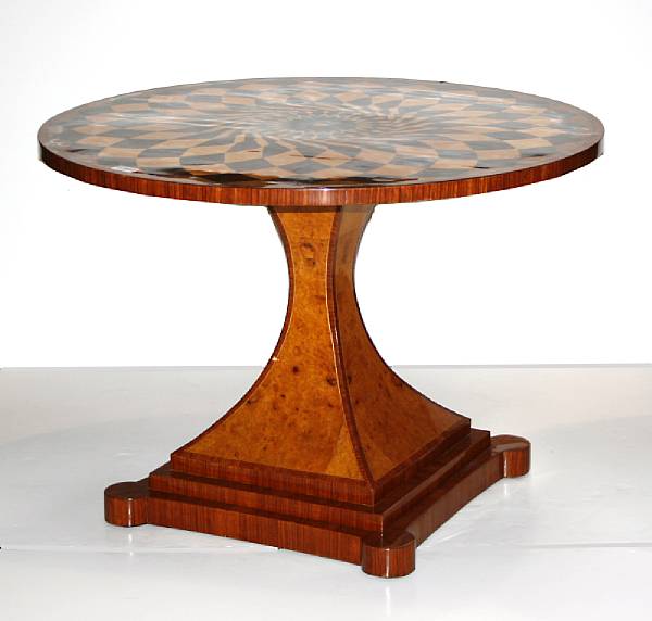 Appraisal: An Art Deco style inlaid center table height in diameter