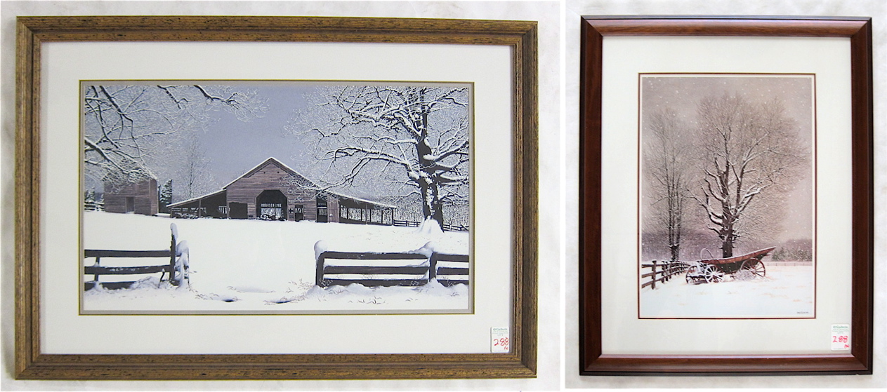 Appraisal: BOB TIMBERLAKE TWO OFF-SET LITHOGRAPHS North Carolina born Snow covered