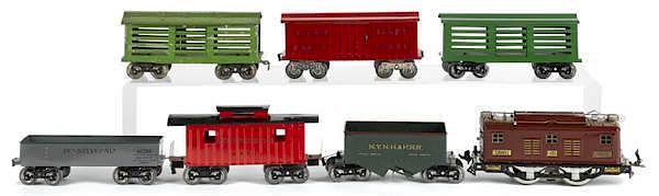 Appraisal: Lionel standard gauge seven-piece train set to i Lionel standard