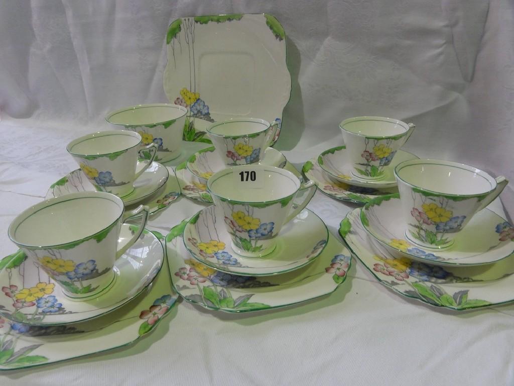 Appraisal: A Heathcote china tea service in the Art Deco manner