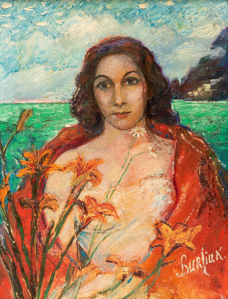 Appraisal: DAVID BURLIUK RUSSIAN - DAVID BURLIUK RUSSIAN - Potrait of