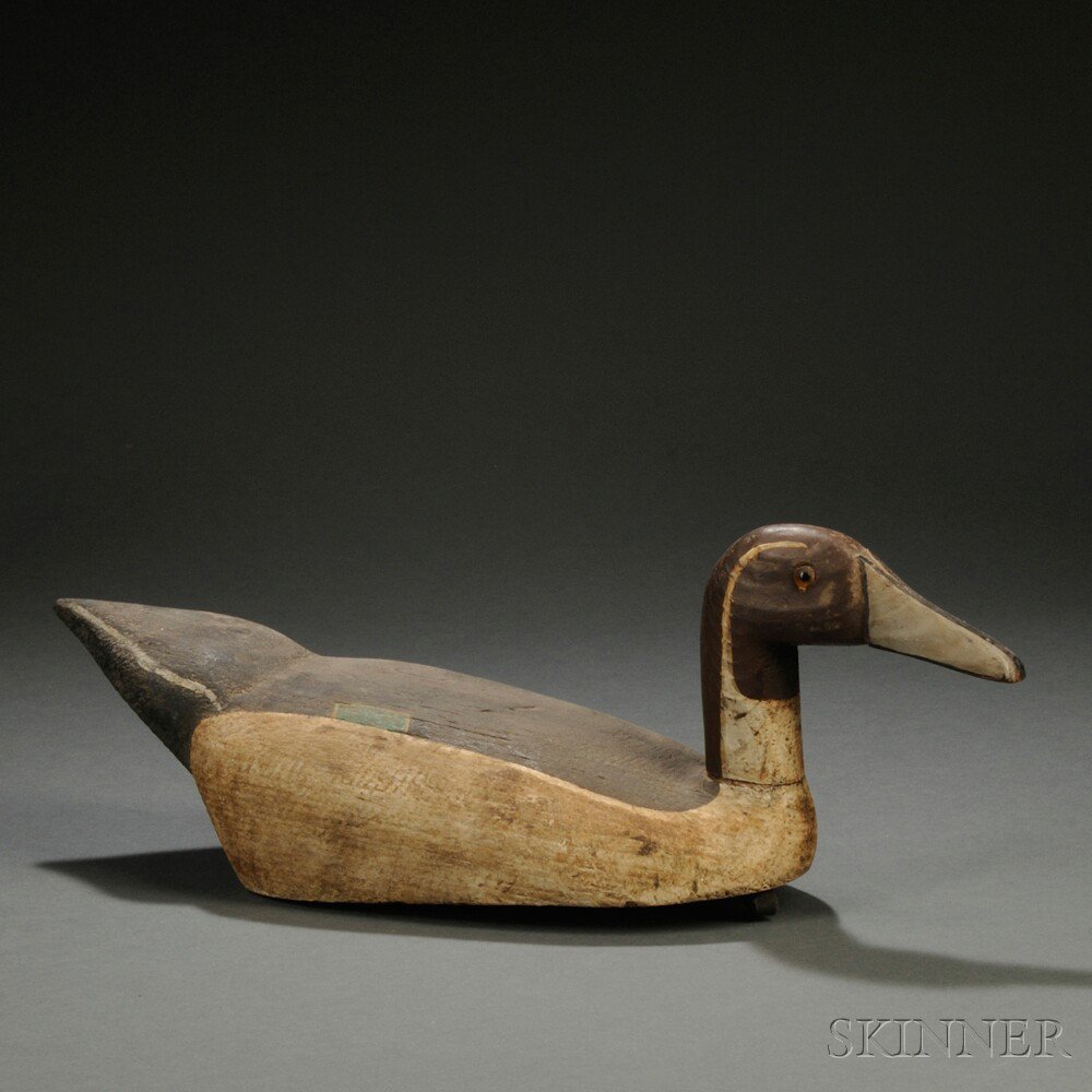 Appraisal: Carved and Painted Wood Pintail Drake Decoy America early to