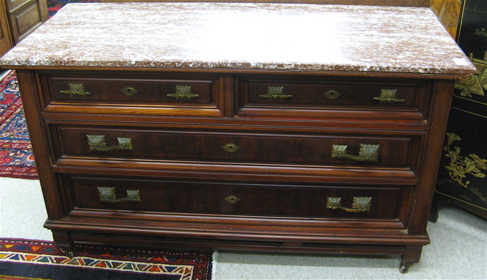 Appraisal: VICTORIAN MARBLE-TOP MAHOGANY DRESSER American last quarter of the th