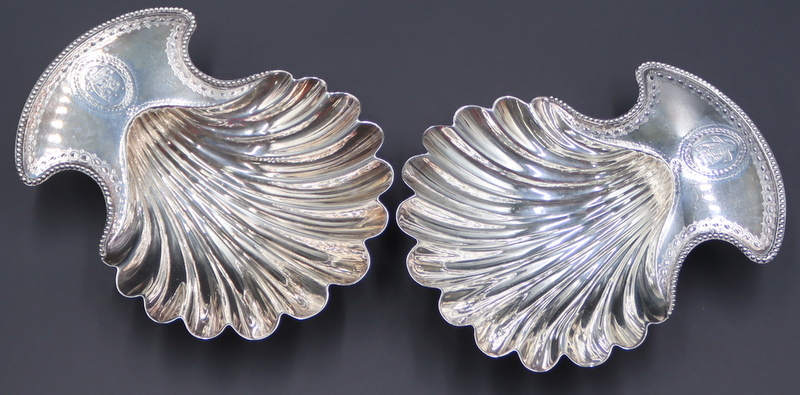 Appraisal: SILVER PR OF HESTER BATEMAN SILVER BUTTER SHELLS Pair of