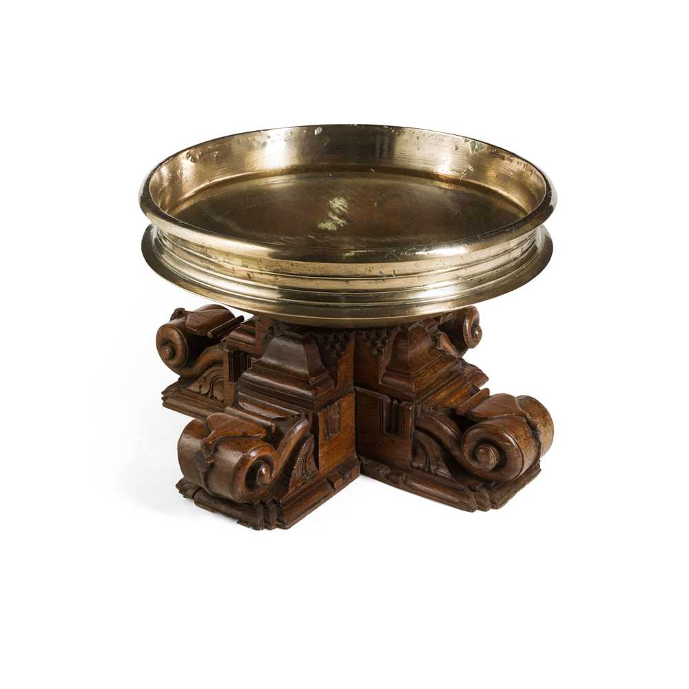 Appraisal: INDIAN URULI BRONZE BOWL AND STAND TH CENTURY the associated