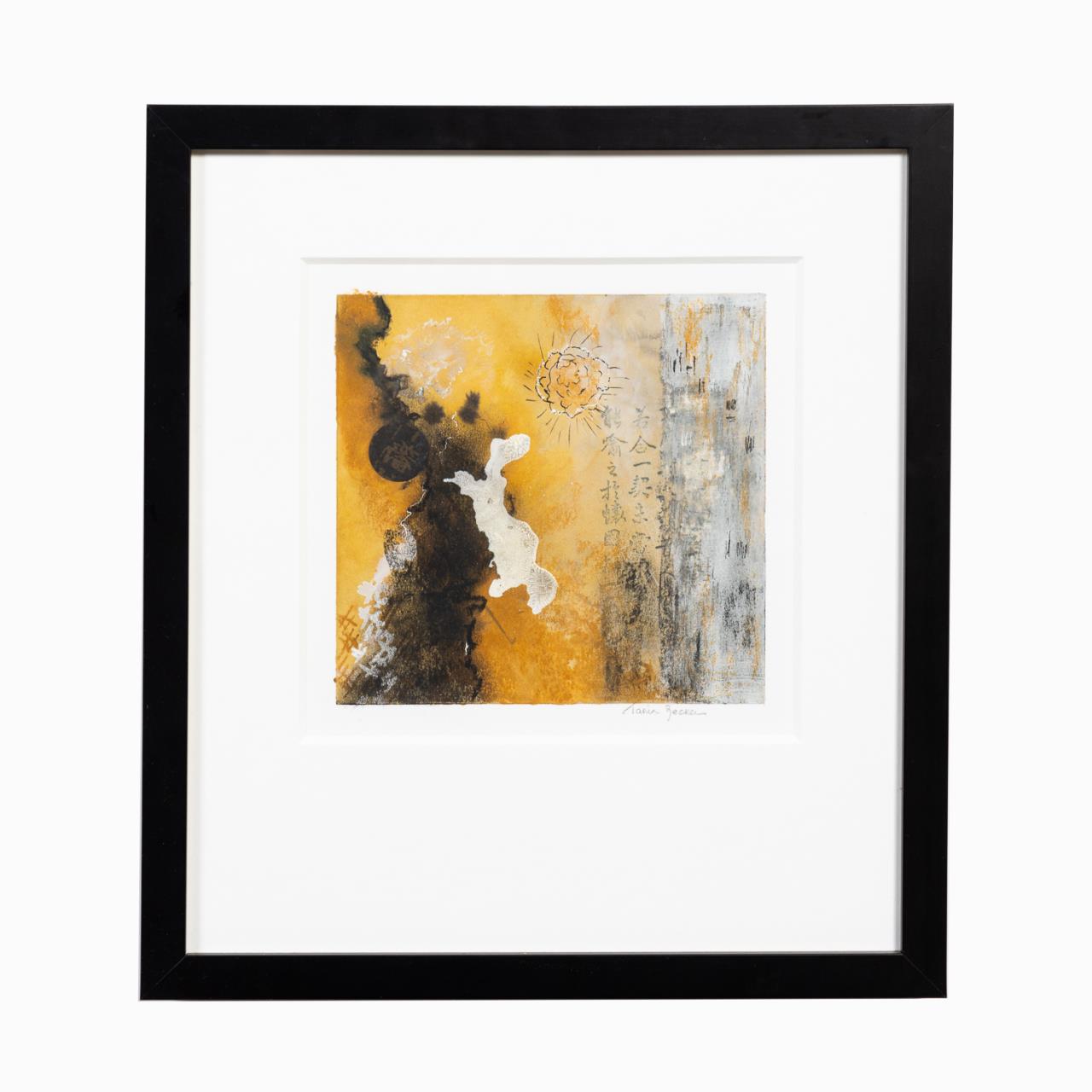 Appraisal: TANIA BECKER YELLOW BLACK GRAY ABSTRACT M M Tania Becker