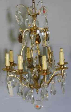 Appraisal: Dore Bronze Light Skeleton Form Chandelier From a Manhattan lighting