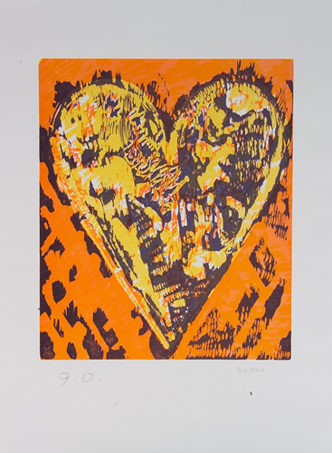 Appraisal: Jim Dine Heart for Film Forum woodcut in colors x