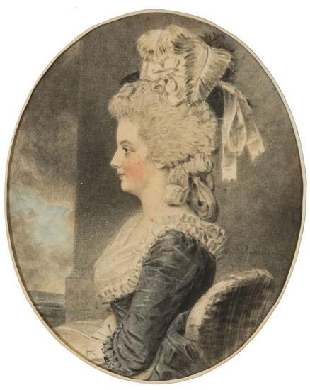 Appraisal: John Downman - Portrait of Eliza Pullein wearing a dark